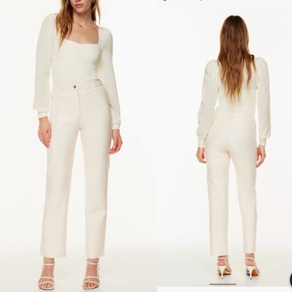 Aritzia Wilfred Free Ivory Boot Flare Legged Denim Pant Size 2 - Picture 1 of 11